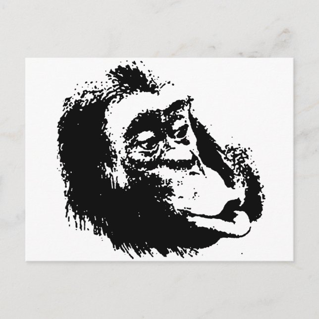 Cartão Postal Pop Art Funny Chimpanzé (Frente)