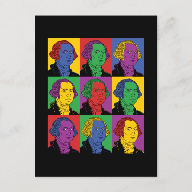 Cartão Postal Pop Art George Washington (Frente)