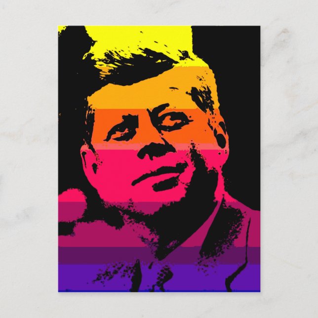 Cartão Postal Pop Art Jack JFK John F. Kennedy (Frente)