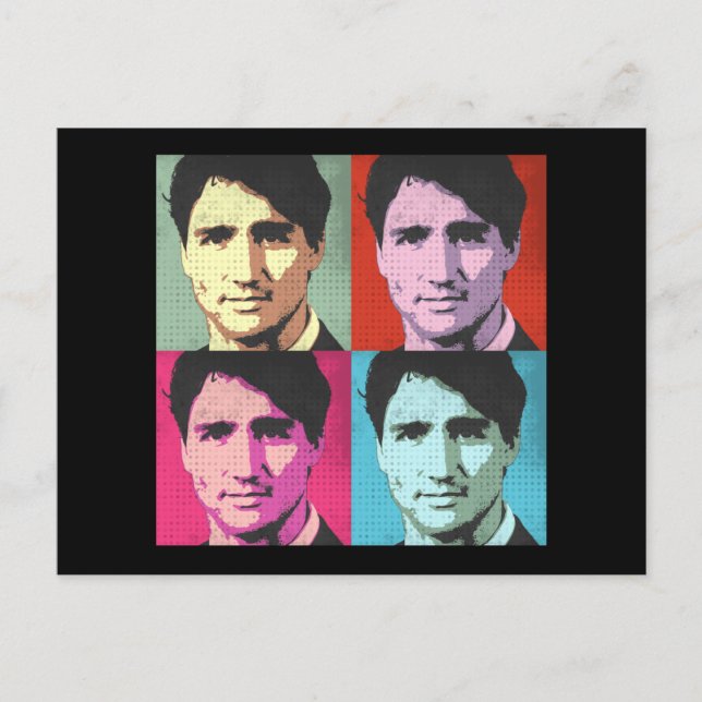 Cartão Postal Pop Art Justin Trudeau - Tamanho do Cheio -.png (Frente)