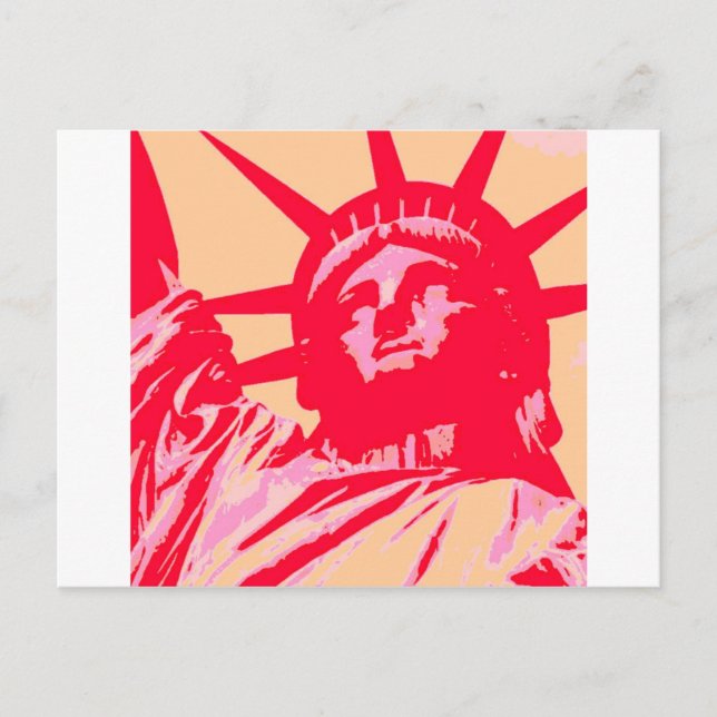 Cartão Postal Pop Art Lady Liberty Nova Iorque (Frente)