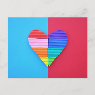 Cartão Postal Pop Art Love Twin Namorados Rainbow Hearts