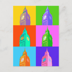 Cartão Postal Pop Art Neon Big Ben