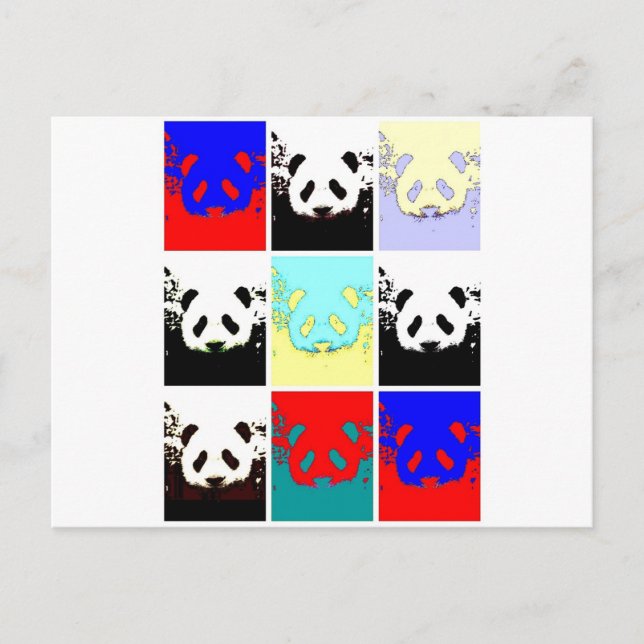 Cartão Postal Pop Art Panda (Frente)
