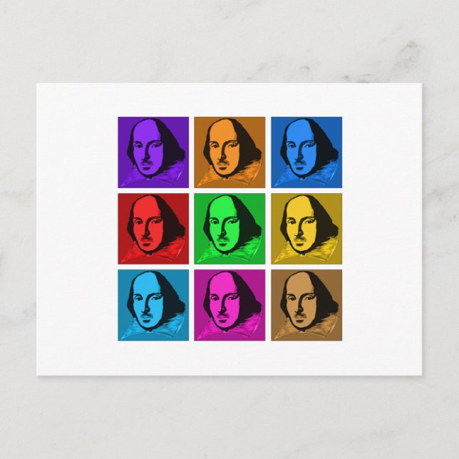 Cartão Postal Pop Art Shakespeare (Frente)