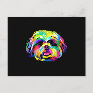 Cartão Postal Pop Art Shih Tzu Dog Lovers