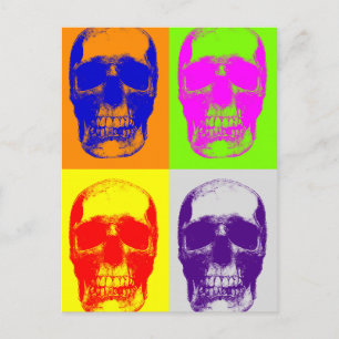 Cartão Postal Pop Art Skull