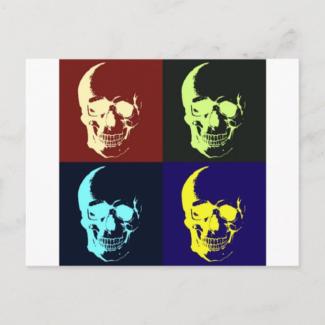 Cartão Postal Pop Art Skull (Frente)