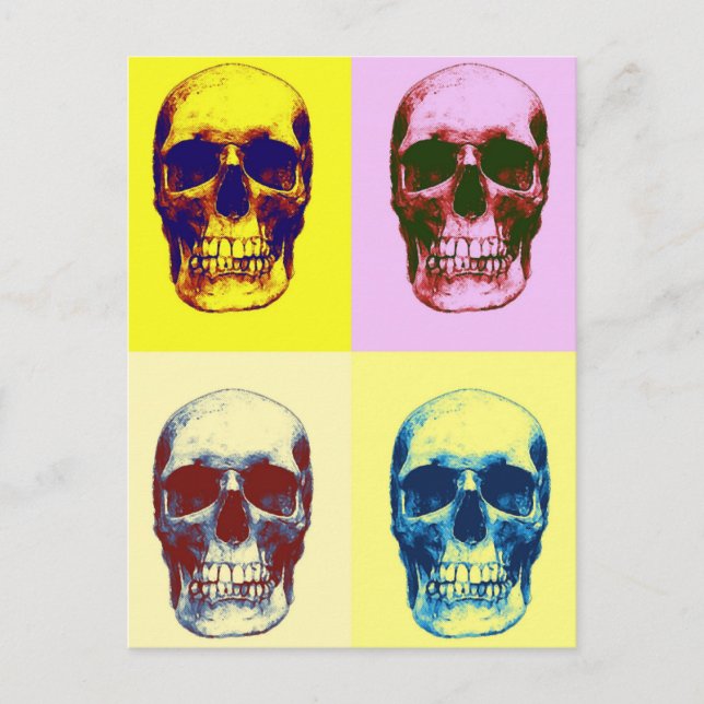 Cartão Postal Pop Art Skull (Frente)