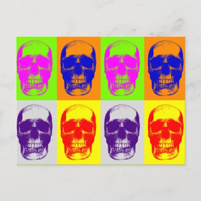 Cartão Postal Pop Art Skull (Frente)
