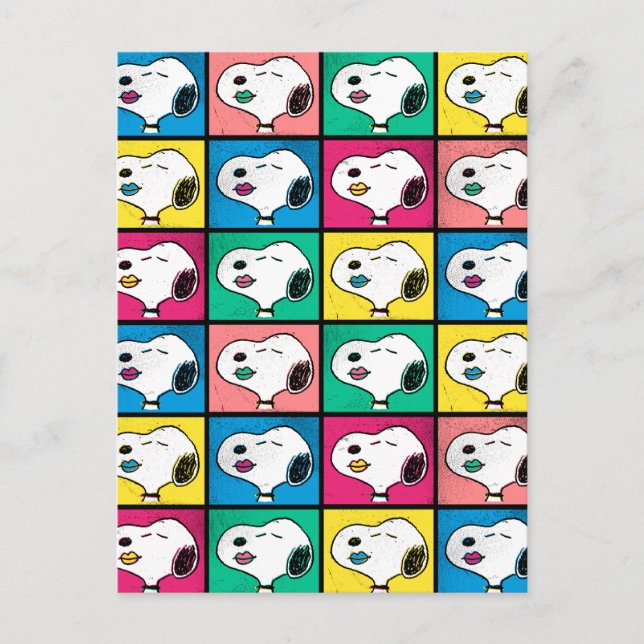 Cartão Postal Pop Art Snoopy Lábios | Padrão Mod para Você (Frente)