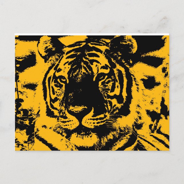 Cartão Postal Pop Art Tiger (Frente)