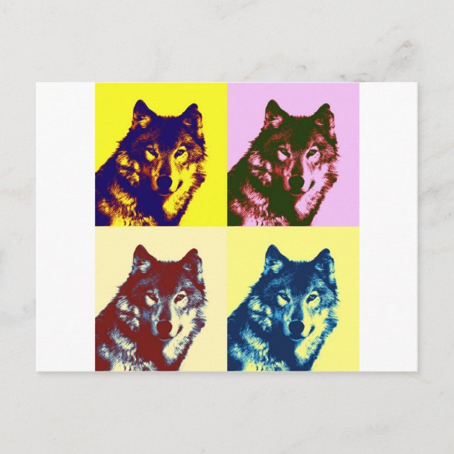 Cartão Postal Pop Art Wolf (Frente)