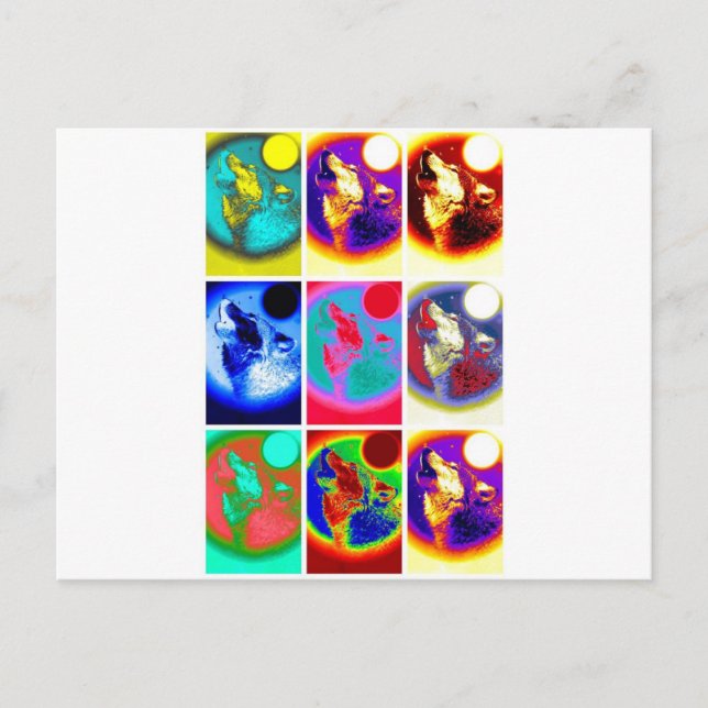 Cartão Postal Pop Art Wolf (Frente)