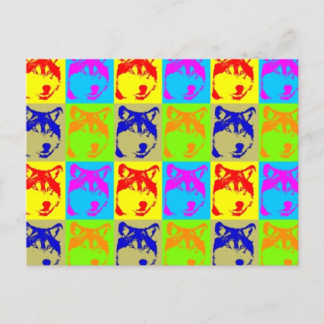 Cartão Postal Pop Art Wolf Eyes (Frente)