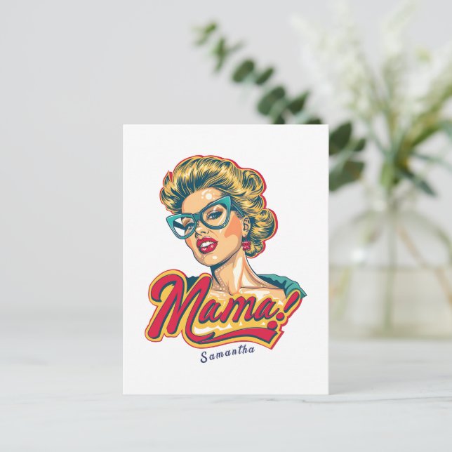 Cartão Postal Pop da Mãe Personalizada Art 2 (Em pé/Frente)