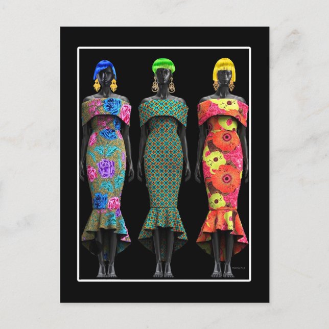 Cartão Postal Pop de Art Africano (Frente)