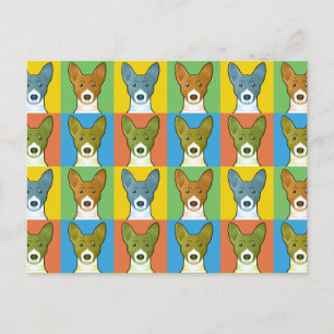Cartão Postal Pop de Arte Basenji Dog