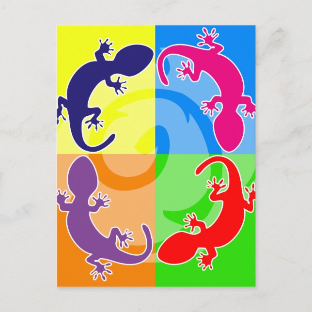 Cartão Postal Pop de lagartixa (Frente)
