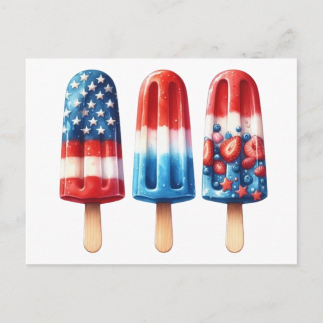 Cartão Postal Popcicles Patrióticos (Frente)