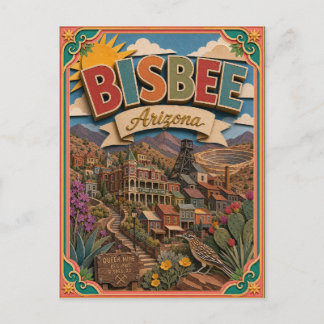 Cartão Postal PopCut Estados Bisbee Arizona Arte de Papel