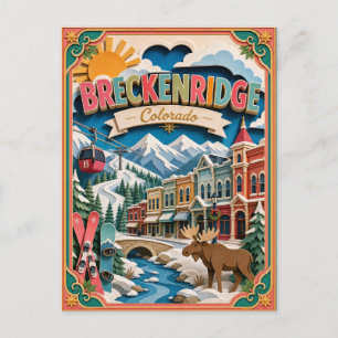 Cartão Postal PopCut Estados Breckenridge Colorado Arte em Papel