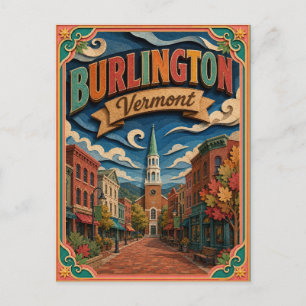Cartão Postal PopCut Estados Burlington Vermont Arte em Papel