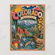 PopCut Estados Colorado Colorida Arte em Papel 3D