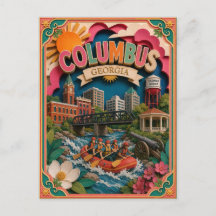 PopCut Estados Columbus Geórgia Arte em Papel