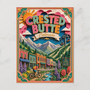 Cartão Postal PopCut Estados Crested Butte Colorado Arte em Pape