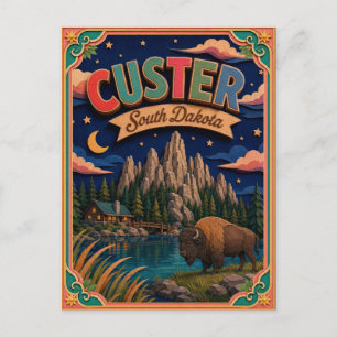 Cartão Postal PopCut Estados Custer Dakota do Sul Arte em Papel