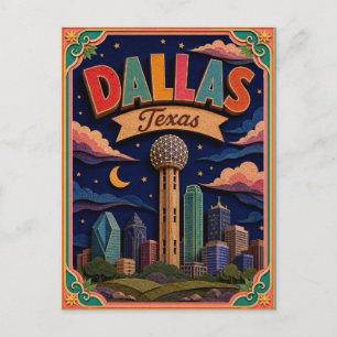 Cartão Postal PopCut Estados Dallas Texas Arte em Papel