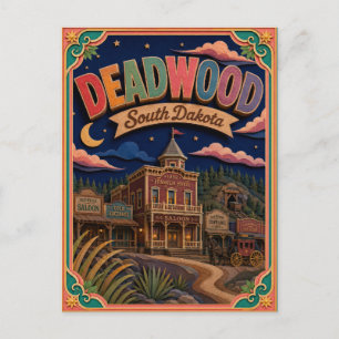 Cartão Postal PopCut Estados Deadwood South Dakota Arte em Papel