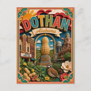 Cartão Postal PopCut Estados Dothan Alabama Arte de Papel