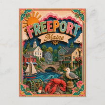 PopCut Estados Freeport Maine Arte em Papel