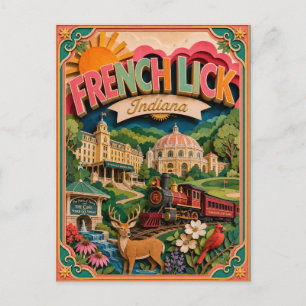 Cartão Postal PopCut Estados French Lick Indiana Arte em Papel