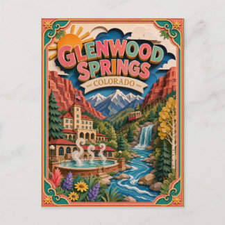 Cartão Postal PopCut Estados Glenwood Springs Colorado Arte em P