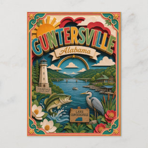 Cartão Postal PopCut Estados Guntersville Alabama Arte em Papel