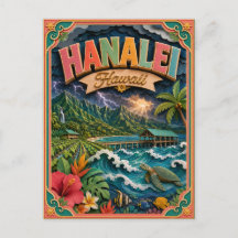 PopCut Estados Hanalei Havaí Arte em Papel