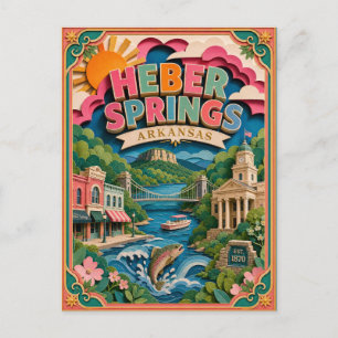 Cartão Postal PopCut Estados Heber Springs Arkansas Arte de Pape