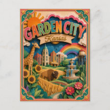 PopCut Estados Jardim Cidade Kansas Arte de Papel