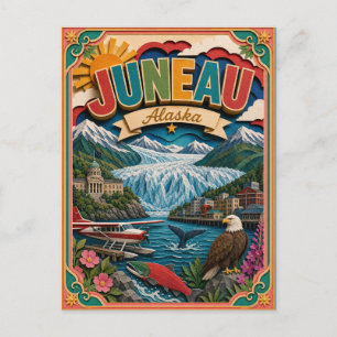 Cartão Postal PopCut Estados Juneau Alasca Arte em Papel