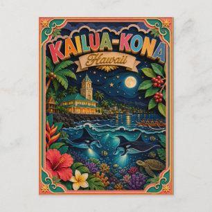 Cartão Postal PopCut Estados Kailua-Kona Havaí Arte de Papel