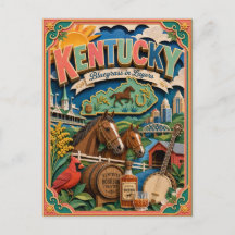 PopCut Estados Kentucky Arte Colorida em Papel 3D