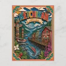 PopCut Estados Ketchikan Alasca Arte em Papel