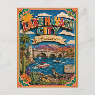 Cartão Postal PopCut Estados Lago Havasu Cidade Arizona Arte de