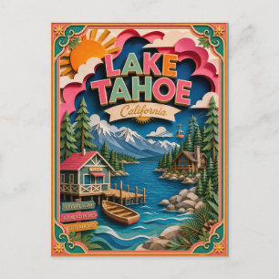 Cartão Postal PopCut Estados Lago Tahoe Califórnia Arte em Papel