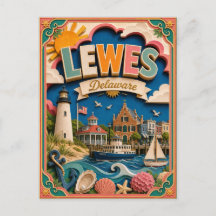 PopCut Estados Lewes Delaware Arte em Papel