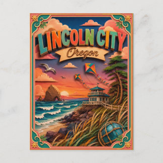 Cartão Postal PopCut Estados Lincoln City Oregon Arte em Papel