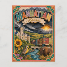 PopCut Estados Manhattan Kansas Arte em Papel